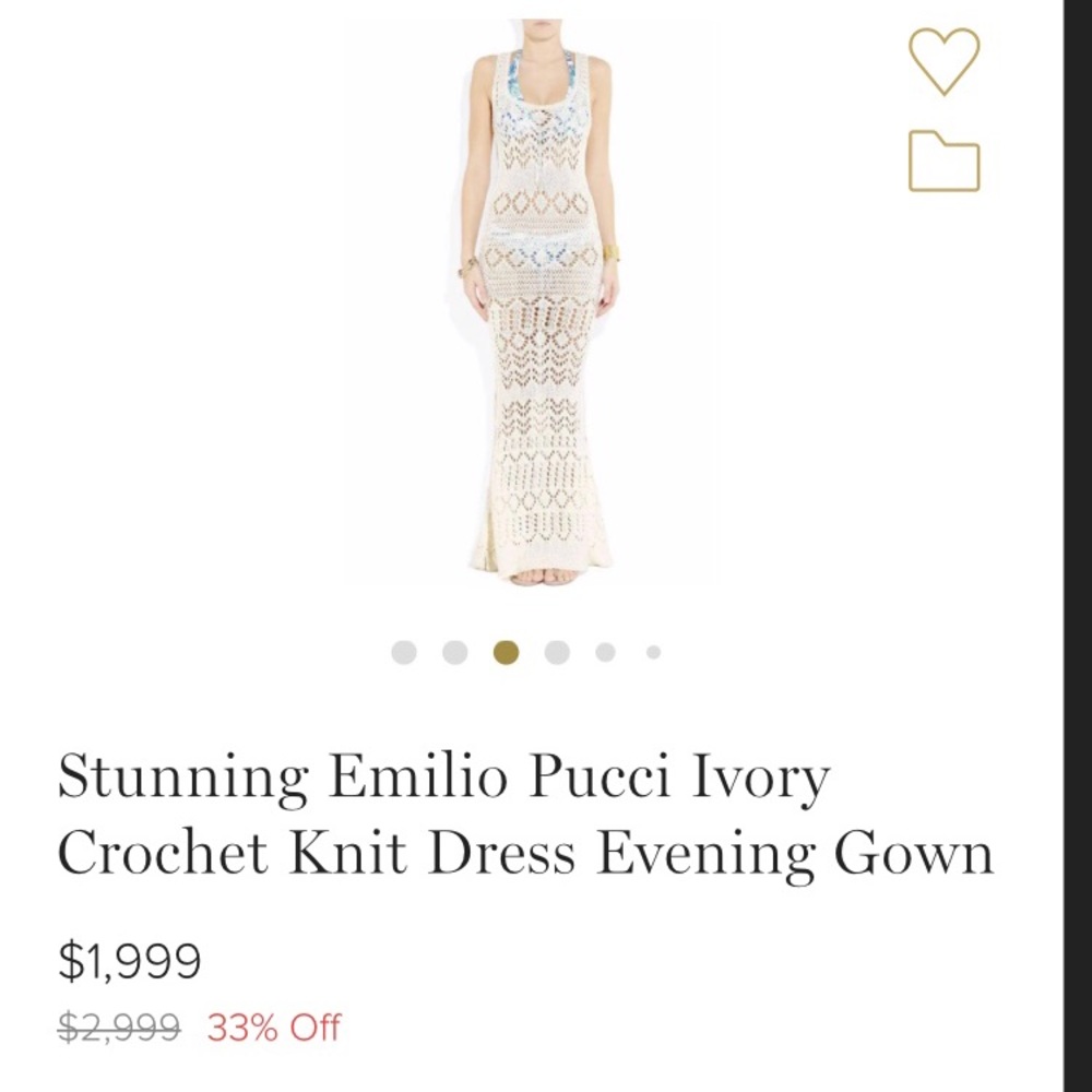 Emilio Pucci NWT white handmade crochet dress